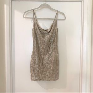 Topshop Shiny champagne dress